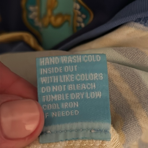 Versace-inspired J. McLaughlin luxe blue, aqua and gold equestrian top, size M - Picture 5 of 6